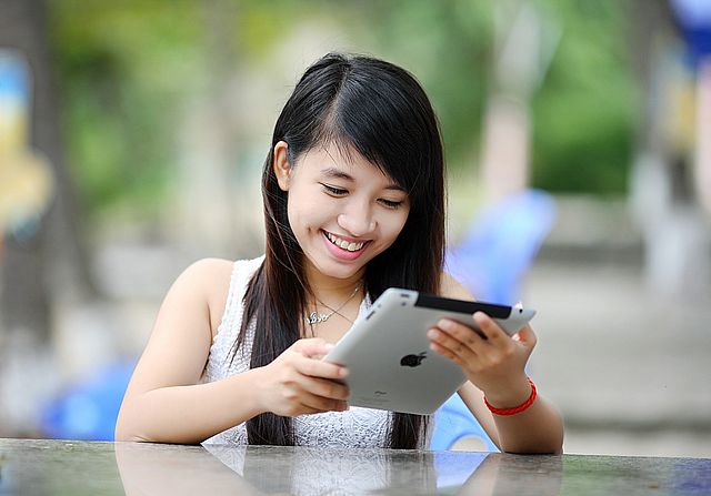 Girl with an ipad